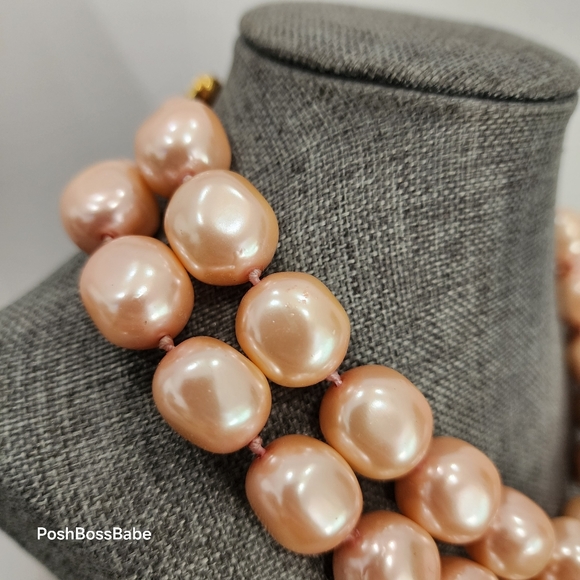 Vintage Hand-Knotted Double Strand Faux Pearl Necklace - 18" - Picture 9 of 13